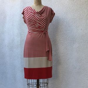 Donna Morgan vintage strip dress with side tie